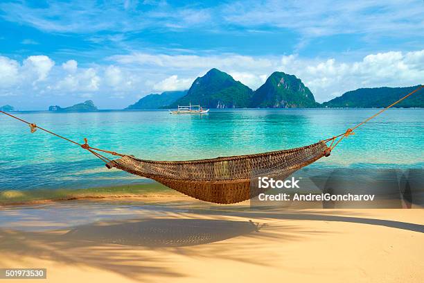 Hammock At The Beach Stock Photo - Download Image Now - Beach, Philippines, Hammock