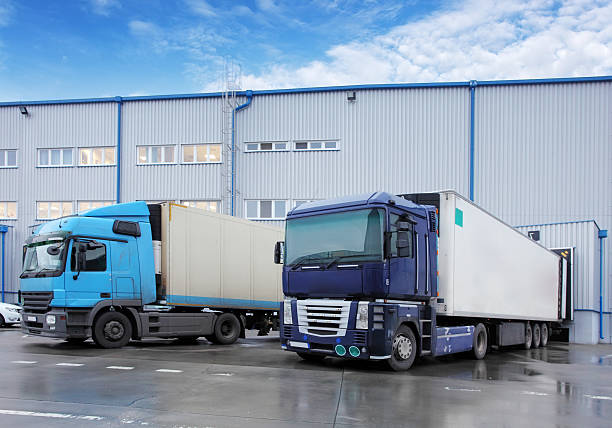 istock Freight Transportation - Truck in the warehouse 501996087