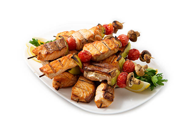 istock The restaurant menu the meat on skewers 501996321