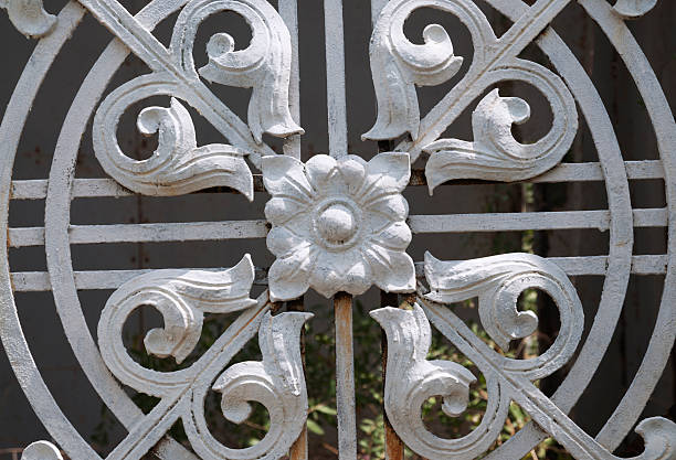istock Decorative element on the gates of  old chapel 501996541