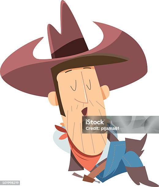 Schlafen Cowboy Stock Vektor Art und mehr Bilder von Comic - Kunstwerk - Comic - Kunstwerk, Wilder Westen, Cowboy