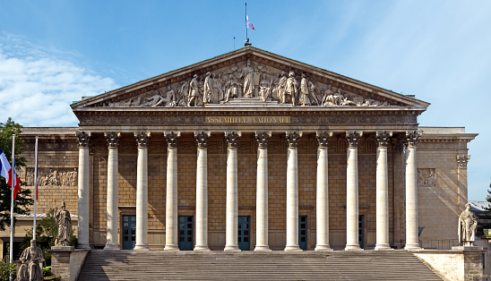 Assemblee Nationale (Palais Bourbon) - the French Parliament, Paris, France.