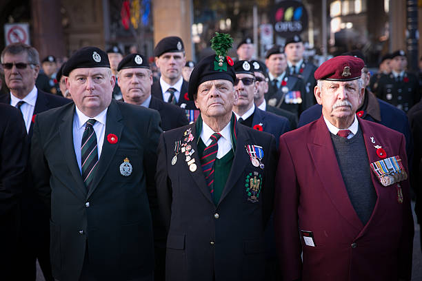 Veterans Standing Proud stock photo