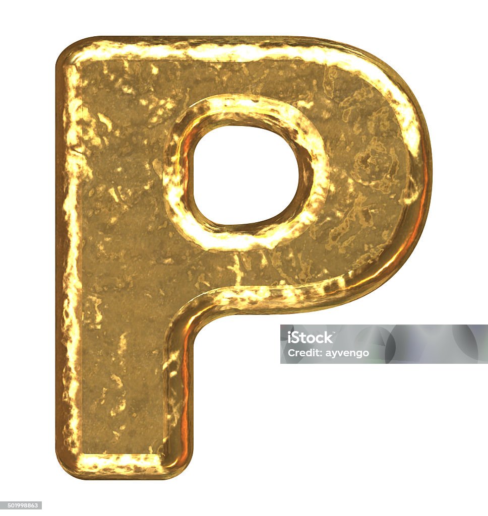 Golden Font Capital Letter P Stock Photo - Download Image Now ...