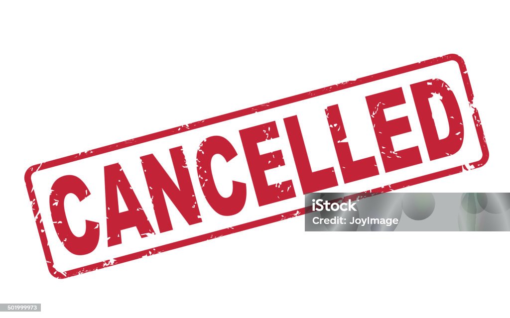 stamp cancelled with red text on white stamp cancelled with red text over white background Cancelled - Single Word stock vector
