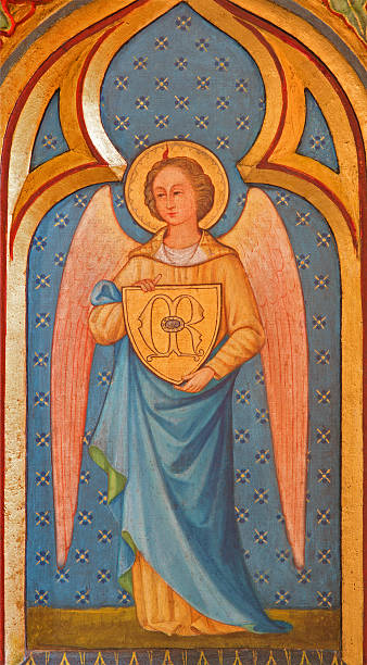istock Bruges - Archangel Michael on altar in st. Giles church 502000547