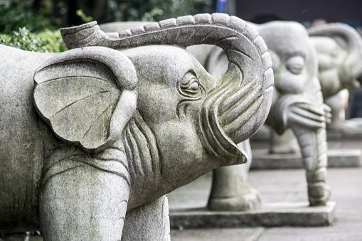 Elephant statue on mount emei