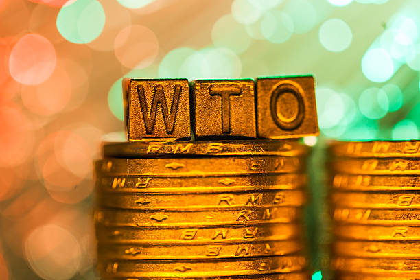 WTO copper alphabet stock photo
