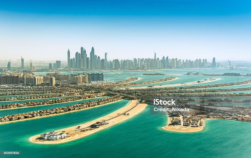 The Palm Jumeirah, Dubai, UAE The Palm Jumeirah in Dubai, Dubai, United Arab Emirates  Dubai Stock Photo