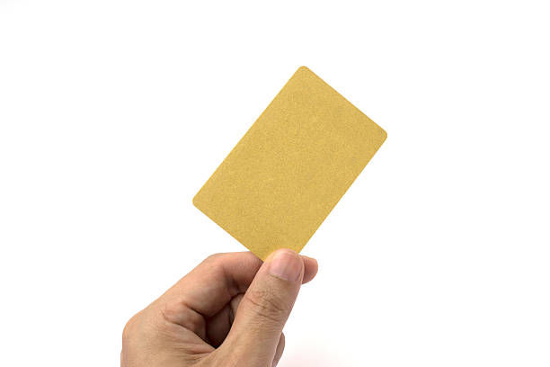 istock Holding a card in one hand on white background. 502008394
