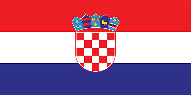 illustrazioni stock, clip art, cartoni animati e icone di tendenza di bandiera della croazia proporzioni standard - croatian flag