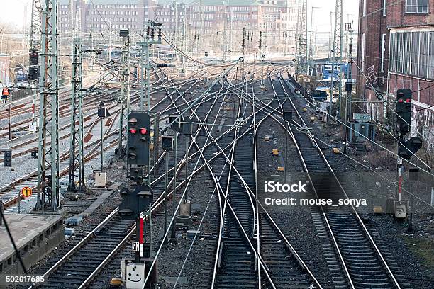 Hamburg Railway Stock Photo - Download Image Now - Railroad Track, Vanishing Point, Hamburg - Germany