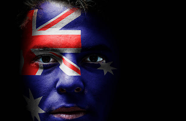 istock Australia, Australian flag on face 502018387