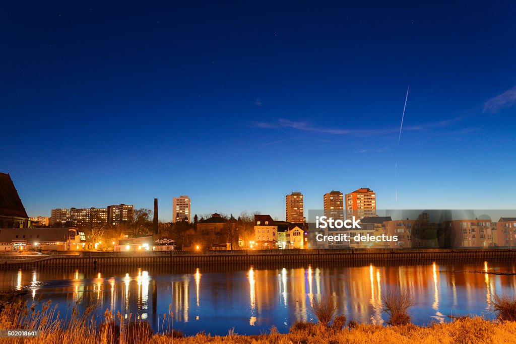 Skyline of Frankfurt on the Oder Skyline of Frankfurt an der Oder, Brandenburg, Germany. View of Frankfurt on the Oder and the river Oder to Slubice, Poland. Frankfurt - Oder Stock Photo