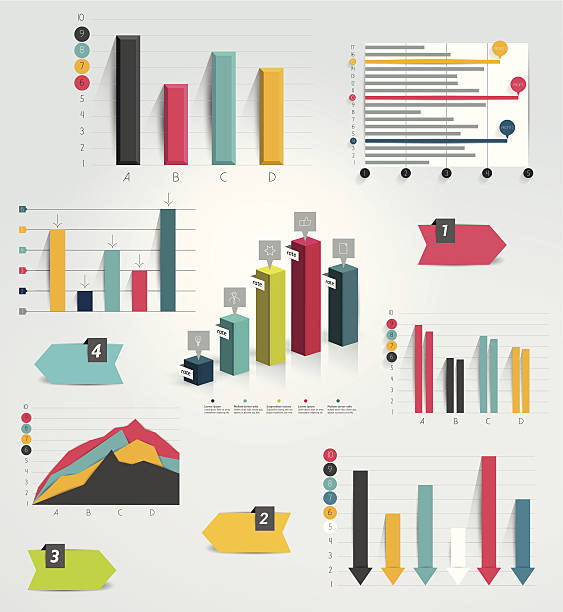 Big set of infographic charts. Vector. vector art illustration