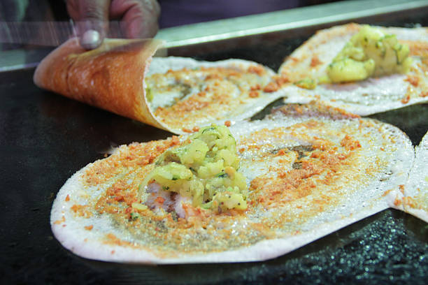 Masala Dosa - a pancake from South India stock photo