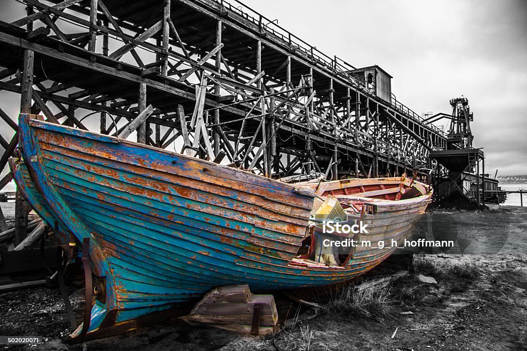 Farbige Boot Wrack w - Lizenzfrei Abschied Stock-Foto