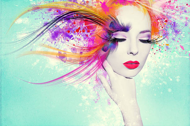 istock Colorful artwork with beautiful woman 502020493