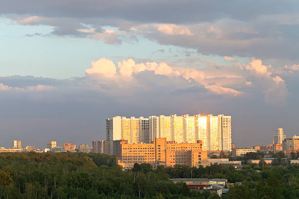 istock apartment house lit by sunset light in summer 502020759