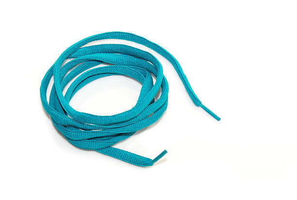 istock Blue shoelaces isolated on white 502022671