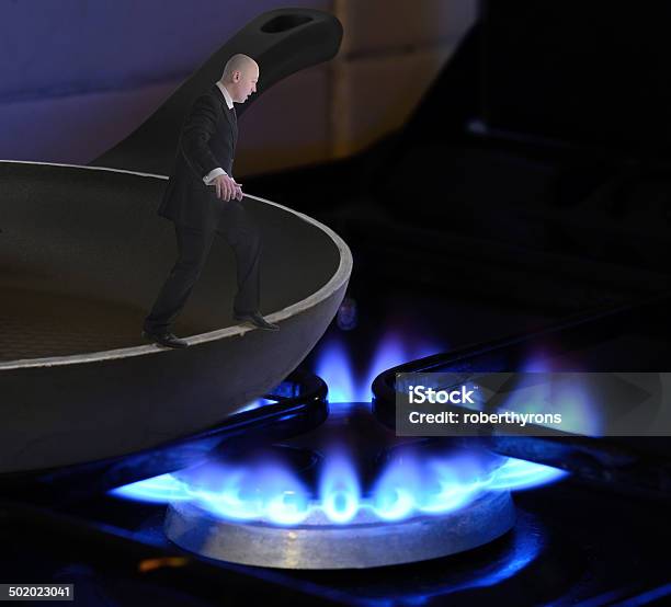 Frying Pan Into The Fire Stock Photo - Download Image Now - Fire - Natural Phenomenon, Frying Pan, Jumping