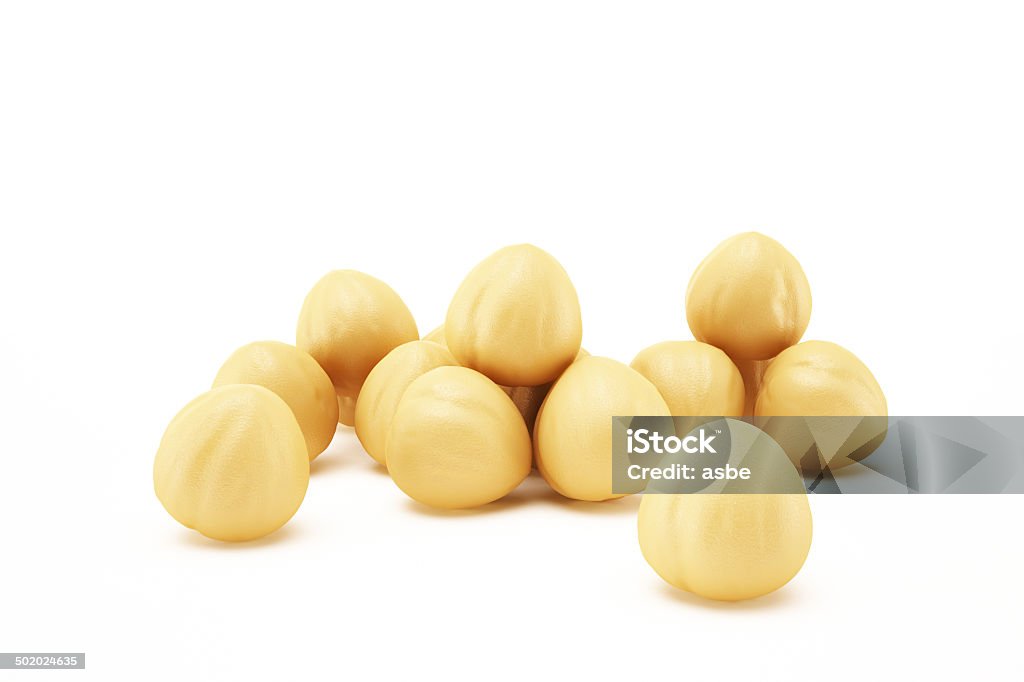 Nuts on white Macadamia nuts isolated on white background. Clipping path included Macadamia Nut Stock Photo