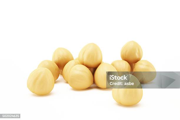 Nuts On White Stock Photo - Download Image Now - Macadamia Nut, Hazelnut, White Background