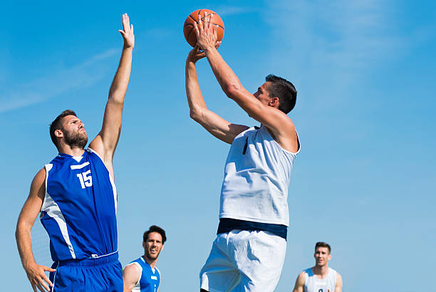 istock Basketball action in mid air 502034473