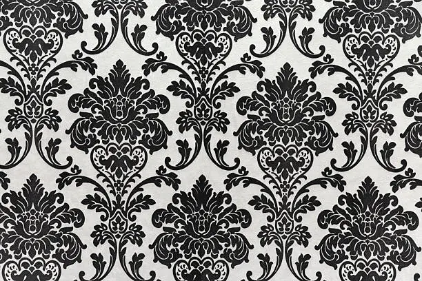 Retro seamless wallpaper pattern black and white