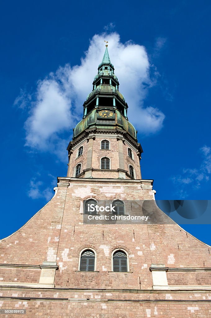St. Peter's Church in Riga The magnificent St. Peter's Church in Riga, Latvia. Architecture Stock Photo