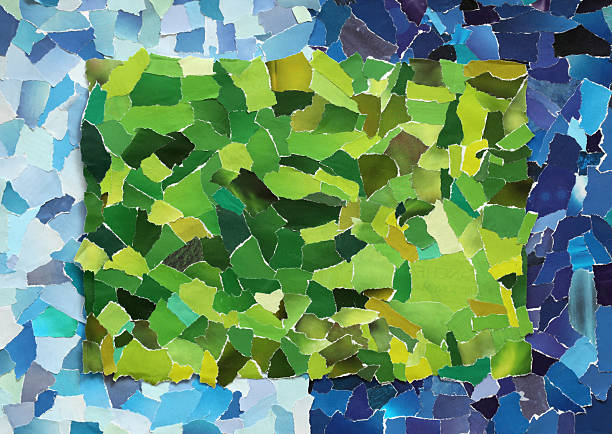 istock Green texture of torn paper 502036065