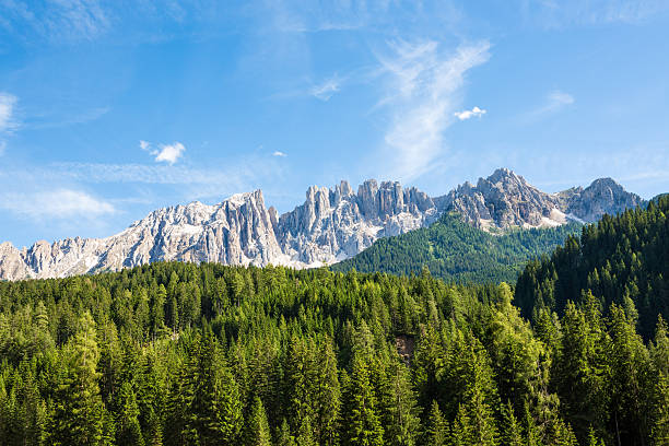 massif du latemar près de bolzano, trentin-haut-adige, italie - latemar mountain range photos photos et images de collection