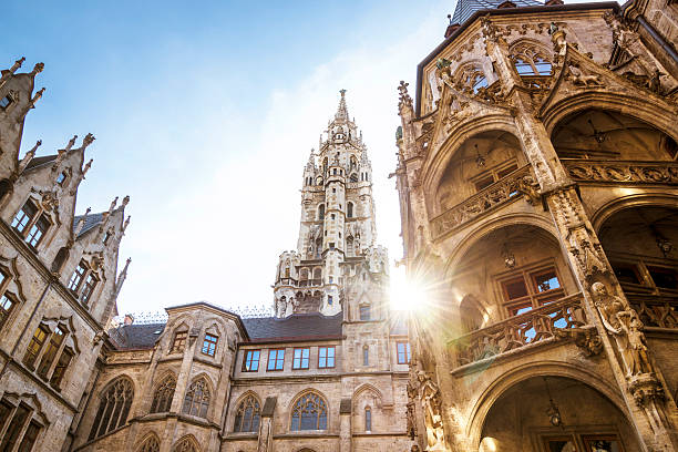 City Hall in Munich, Germany city hall at the Marienplatz in Munich, Germany ancient architecture stock pictures, royalty-free photos & images