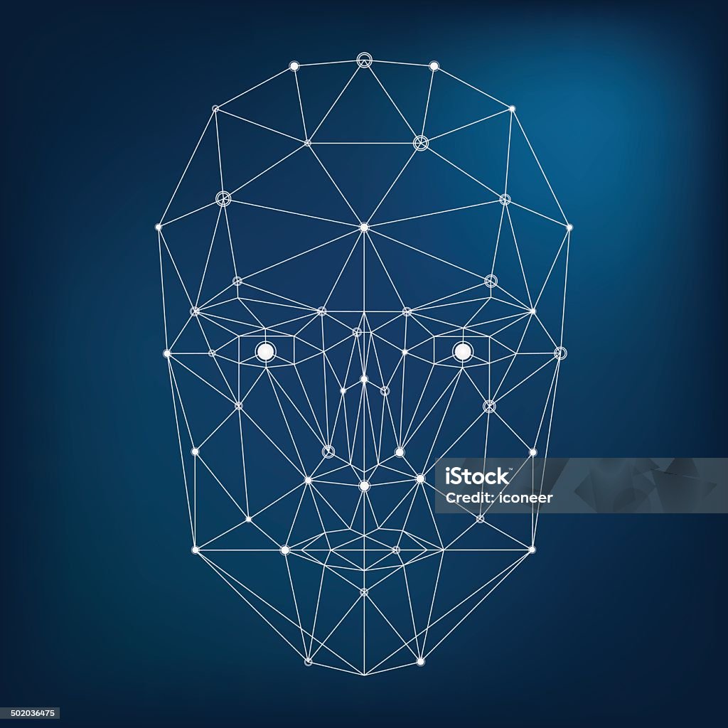 Gesicht Netzwerk-illustration-Blau - Lizenzfrei Arbeitspersonal Vektorgrafik