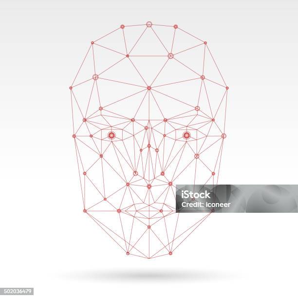 Gesicht Netzwerkillustrationrot Stock Vektor Art und mehr Bilder von Arbeitspersonal - Arbeitspersonal, Einheitlichkeit, Einzellinie