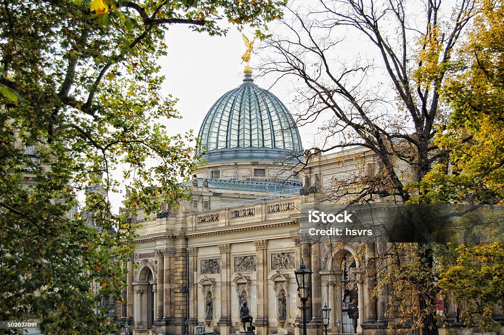 art univserity in dresden art univserity in dresden, on top a golden angel East Germany Stock Photo