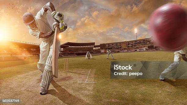 Foto de Ação De Críquete e mais fotos de stock de Críquete - Críquete, Jogo de lazer, Jogador de Críquete - Esportista