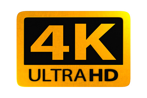 Ultra HD 4K icon. 3D render.