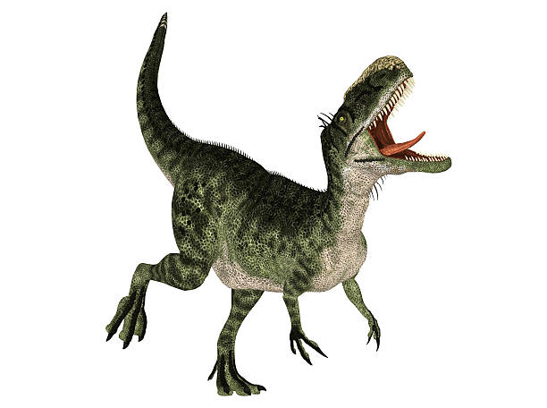 Illustration of a Monolophosaurus stock photo