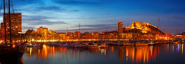 istock port in night. Alicante, Spain 502038871