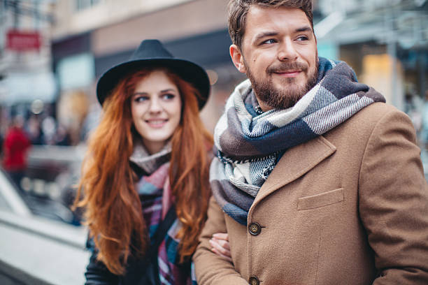 istock Modern couple at street 502039176