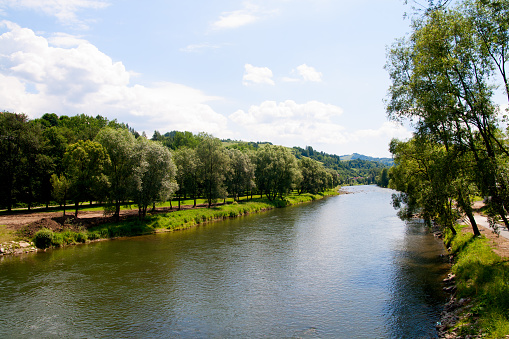 River Dunajec near town Kościenko. Poland