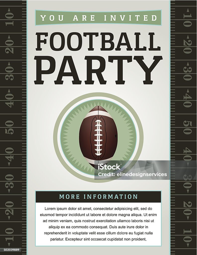 Vektor-American-Football-Party-Flyer - Lizenzfrei Amerikanischer Football Vektorgrafik