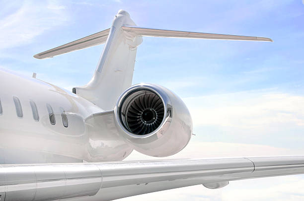 istock Jet engine closeup on a private airplane - Bombardier 502039907