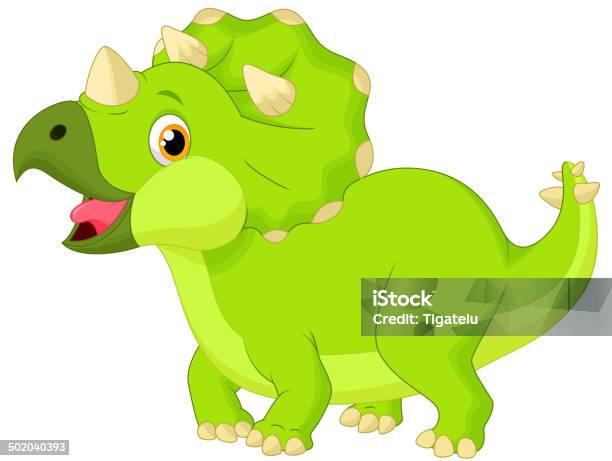Ilustración de Linda Triceratops Historieta y más Vectores Libres de Derechos de Alegre - Alegre, Animal, Animal extinto
