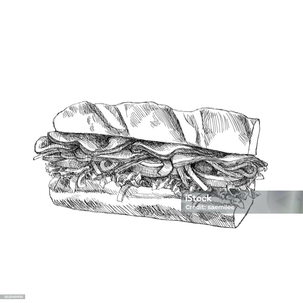 Sketch Sandwich Vector illustration of sandwich. Sandwich stock vector