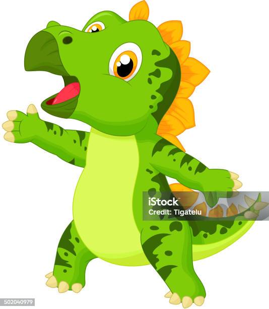 Милый Ребенок Стегозавр Мультяшный — стоковая векторная графика и другие изображения на тему Апатозавр - Апатозавр, Большой, Векторная графика