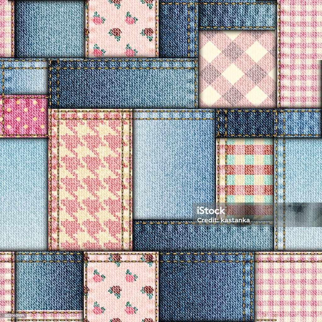 Pink Patchwork Pattern Pink Patchwork Pattern Stock Illustration - Download Image Now ...