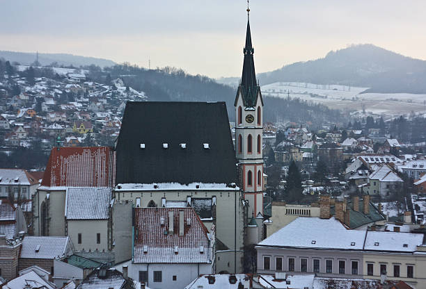 istock Church in the winter Krumlov 502044328