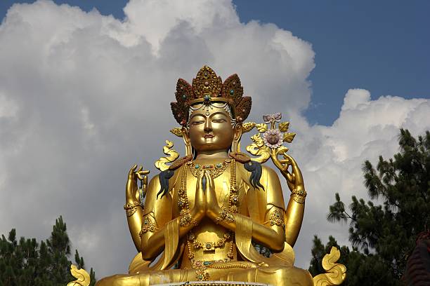 istock Budha statue in Swayambhunath Monkey temple , Kathmandu, Nepal 502045008